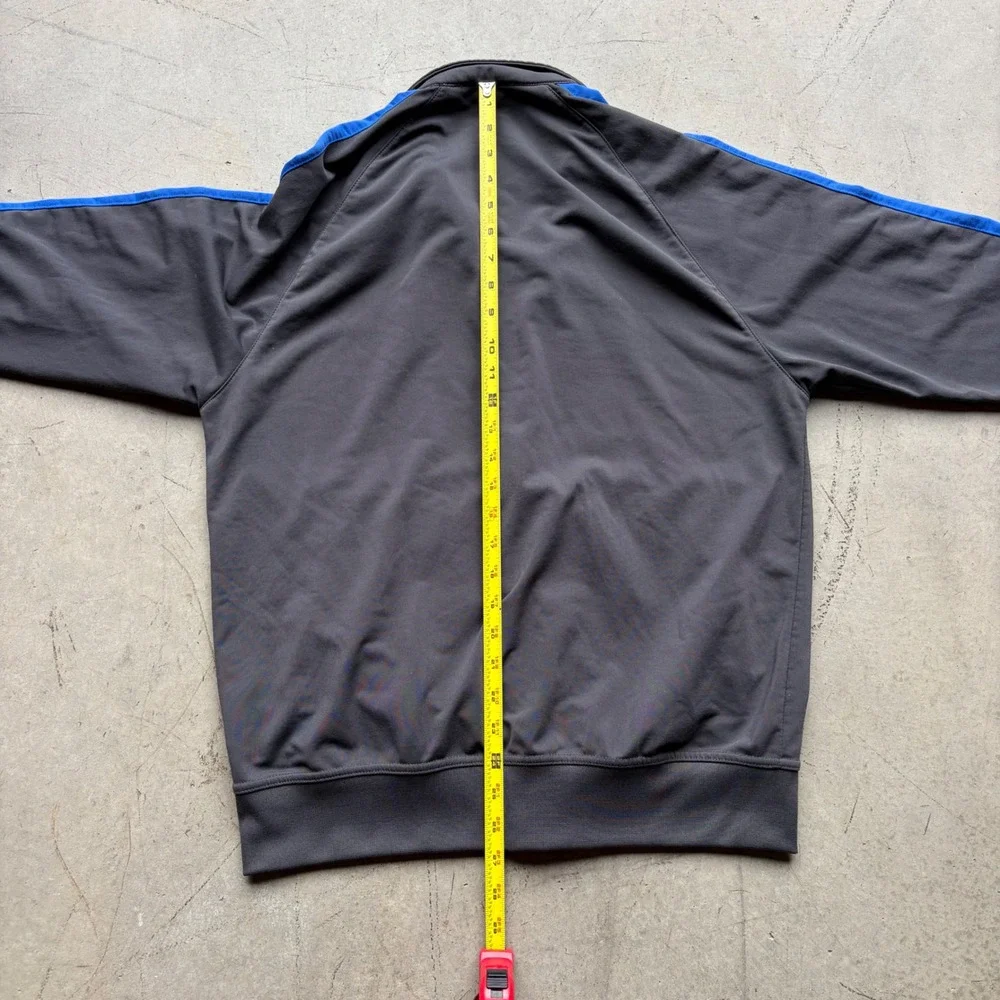 Vintage Nike Y2K Track Jacket Mens Medium Grey Blue Stripe Full Zip